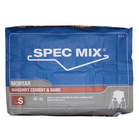 Spec mix - 1. Add each 50 lb (22.6 kg) bag of SPEC MIX Thin Veneer Adhesion Mortar XP500 to 5 to 5.5 quarts (4.7 to 5.2 L) of clean, potable water. 2. Use a 300 to 500 rpm speed 1/2 in (13 mm) drill to achieve a smooth, paste-like consistency. 3. Let the mortar slake or stand for 5 to 10 minutes and then remix prior to use.